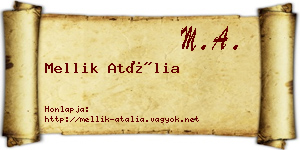Mellik Atália névjegykártya